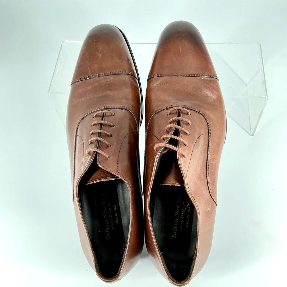 To Boot New York Size 11 Brown Leather Cap Toe Oxford Shoes NEW Nico $450